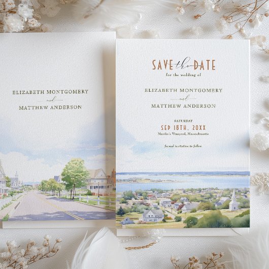 Bewaar de datum Martha's Vineyard, Massachusetts Kaart