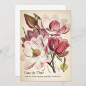 Bewaar de datum met magnolia's save the date (Voorkant / Achterkant)