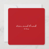 Bewaar de datum met rood hart en strepen save the date (Achterkant)