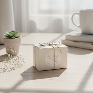 Bewaar de datum Minimalistische Poppy Warm Wedding Ronde Sticker