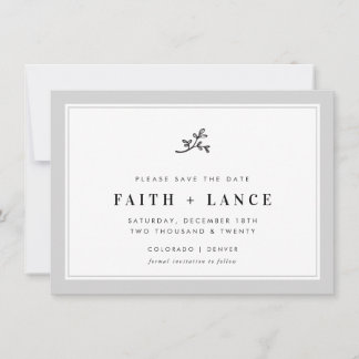 BEWAAR DE DATUM modern takje eenvoudige rand zacht Save The Date
