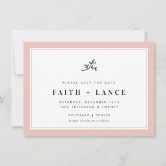 BEWAAR DE DATUM modern takje schattige rand roze r Save The Date