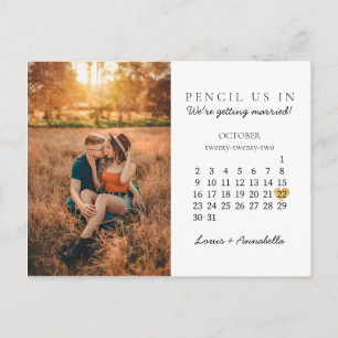 Bewaar de datum Moderne kalender Gouden Hart okt 2 Briefkaart