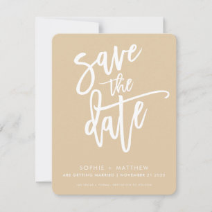 BEWAAR DE DATUM moderne kalligrafie script sage wh Save The Date