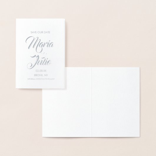 Bewaar de datum moderne script kalligrafie goud folie kaarten (Display)