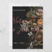 Bewaar de datum Moody Bloemen, sinaasappel wit Blo Kaart (Voorkant)