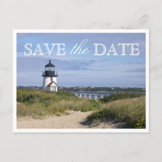 Bewaar de datum Nantucket Wedding Brant Point Ligh Aankondigingskaart