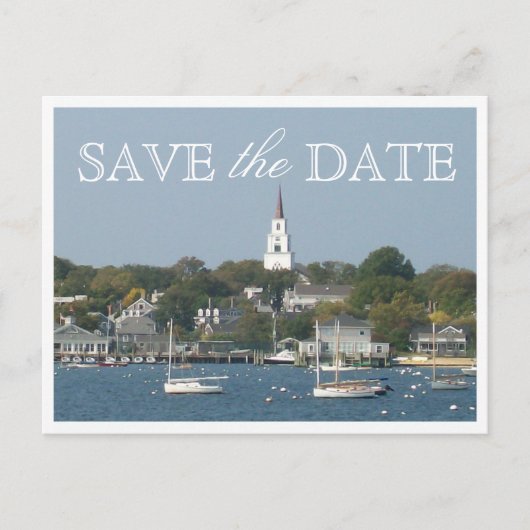 Bewaar de datum Nantucket Wedding Tranquil Harbor Aankondigingskaart (Voorkant)