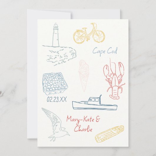 Bewaar de datum New England Summer Wedding Kaart (Voorkant)