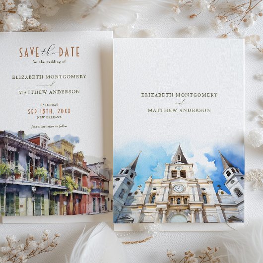 Bewaar de datum New Orleans French Quarter Cathedr Kaart