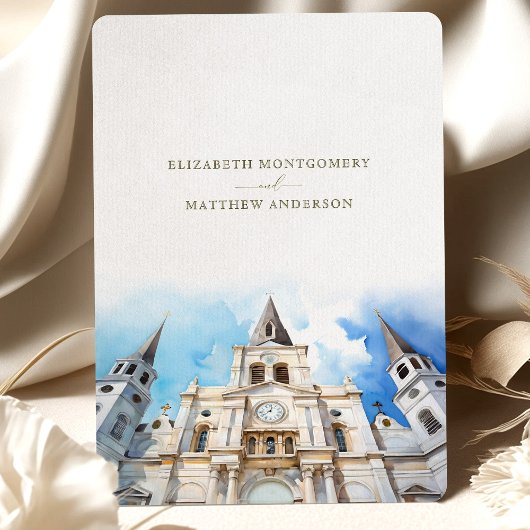 Bewaar de datum New Orleans French Quarter Cathedr Kaart