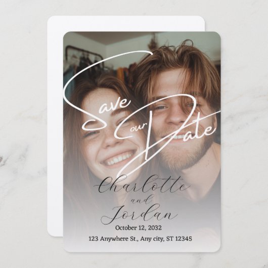 Bewaar de datum: Ons liefdesverhaal gaat verder Kaart (Voorkant / Achterkant)