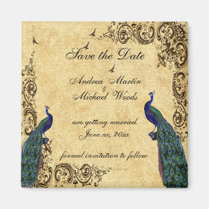 Bewaar de datum, pauw, aangepaste magneet