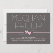 Bewaar de datum Pink Hearts Save The Date (Voorkant)