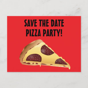 BEWAAR DE DATUM PIZZA PARTY INVITATIONS BRIEFKAART
