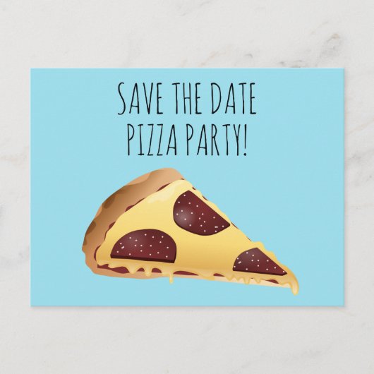 BEWAAR DE DATUM PIZZA PARTY INVITATIONS BRIEFKAART (Voorkant)