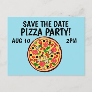 BEWAAR DE DATUM PIZZA PARTY INVITATIONS BRIEFKAART