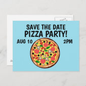 BEWAAR DE DATUM PIZZA PARTY INVITATIONS BRIEFKAART (Voorkant / Achterkant)