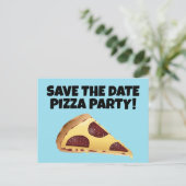 BEWAAR DE DATUM PIZZA PARTY INVITATIONS BRIEFKAART (Staand voorkant)