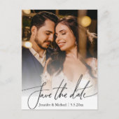 Bewaar de datum QR Code paar 2 foto's minimalistis Aankondigingskaart (Voorkant)