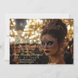 Bewaar de datum Quinceanera Foto Uitnodiging