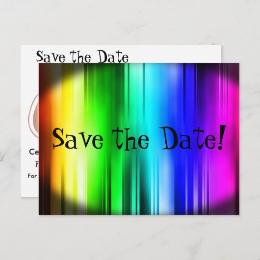 Bewaar de datum Rainbow briefkaart (Voorkant / Achterkant)