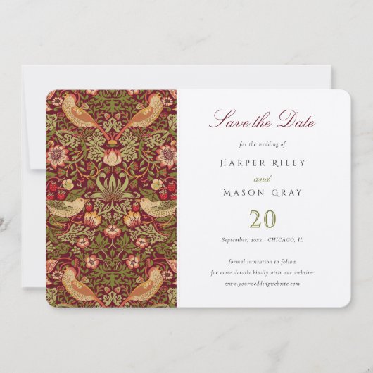 Bewaar de datum Rode Aardbei Dief Bruiloft Kaart (Voorkant)