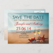 Bewaar de datum romantisch aankondigingskaart (Voorkant / Achterkant)