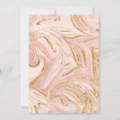 Bewaar de datum Roze gouden nepschittermarmer blus Save The Date (Achterkant)