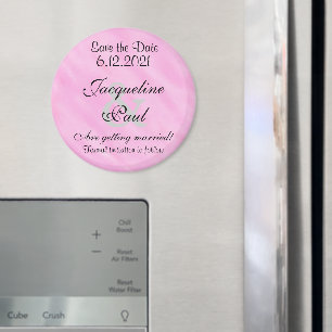 Bewaar de datum Roze Wit Waterverf Magneet