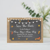 Bewaar de datum Rustic Wood Rustic Herfst Invite Save The Date (Staand voorkant)