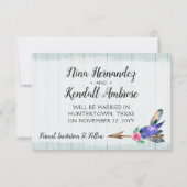 Bewaar de datum Rustieke Bloemen Koe Schedel Boho  Save The Date (Achterkant)