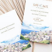 Bewaar de datum Santorini Griekenland Bestemming Kaart