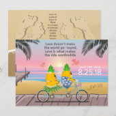 Bewaar de datum speelse ananas save the date (Voorkant / Achterkant)