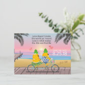 Bewaar de datum speelse ananas save the date (Staand voorkant)