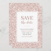 Bewaar de datum Stof Roze Uitnodiging (Voorkant / Achterkant)
