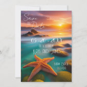 Bewaar de datum strand zeester uitnodiging (Voorkant)