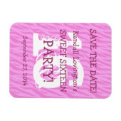 Bewaar de datum Sweet 16 Zebra Verjaardag Magneet (Horizontaal)