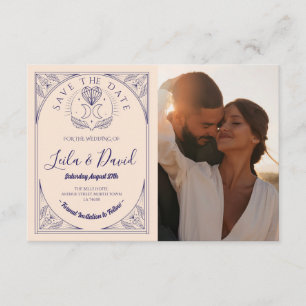 Bewaar de datum Tarot Moon Crystal Hearts Wedding Informatiekaartje