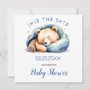 Bewaar de datum Teddy Bear Baby shower Kaart