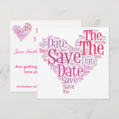 Bewaar de datum - tinten roze save the date (Voorkant / Achterkant)