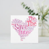 Bewaar de datum - tinten roze save the date (Staand voorkant)