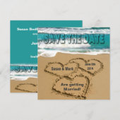 BEWAAR DE DATUM - TROUWEN - STRAND / ZEE KAART (Voorkant / Achterkant)