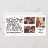  Bewaar de datum Typografie Fotokaart Save The Date (Voorkant)