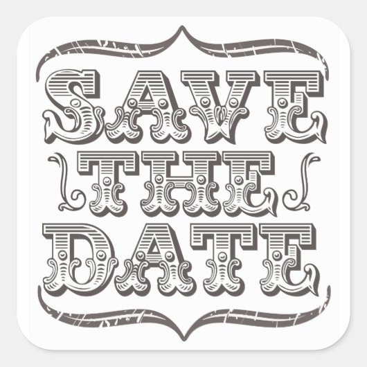 Bewaar de Datum Typografie Witte Stickers (Voorkant)