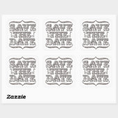 Bewaar de Datum Typografie Witte Stickers (Vel)