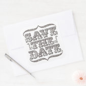 Bewaar de Datum Typografie Witte Stickers (Envelop)
