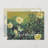 Bewaar de datum, van Gogh wilde rozen Aankondigingskaart (Voorkant / Achterkant)