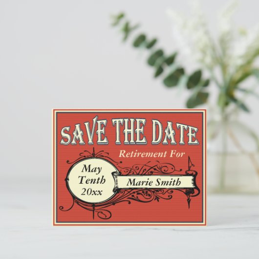 Bewaar de datum van pensionering Aankondigingskaart (Staand voorkant)