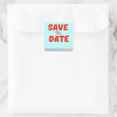 Bewaar de datum vintage Amerikaanse Diner Vierkante Sticker (Tas)
